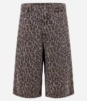Bermuda Baggy em Sarja com Estampa Animal Print Oncinha - 1