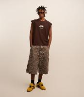 Bermuda Baggy em Sarja com Estampa Animal Print Oncinha - 2