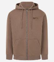 Blusão Aberto em Moletom Com Zíper e Capuz - 1