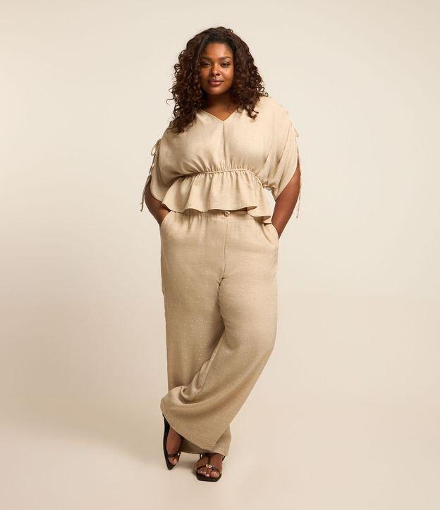 Calça Fluída em Crepe com Strass Curve & Plus Size - 1