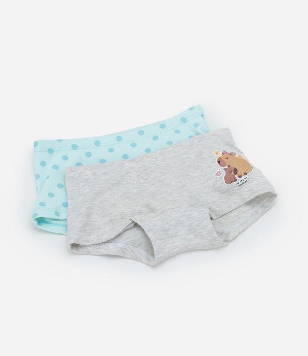 Kit 02 Calcinhas Boxer Infantil com Estampa Capivara - Tam 4 a 12 Anos - 1