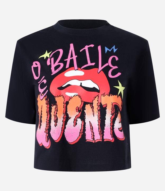 Blusa Cropped em Algodão com Estampa O Baile é Quente - 1