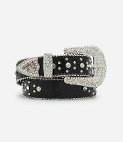 Cinto Largo Glossy em PU com Pedraria Aplicadas - 1