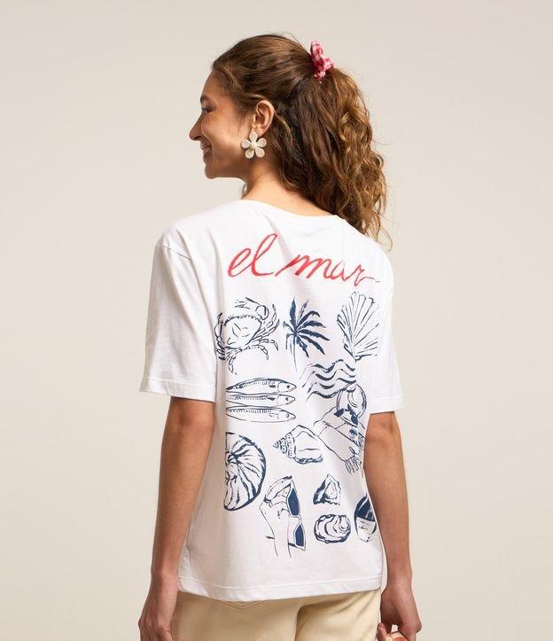 Camiseta Alongada em Algodão com Estampa Frente e Costas El Mar - 2