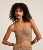 Blusa Cropped em Tricô e Barra Trabalhada - 2