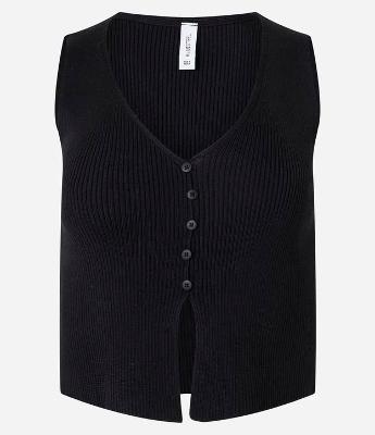 Colete em Tricô com Botões