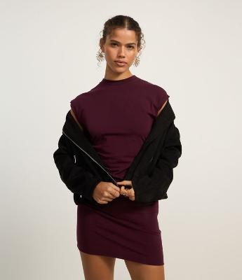 Vestido Curto em Algodão com Golinha Alta