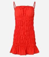 Vestido em Viscose com Detalhes Elásticos e Lacinho - 1