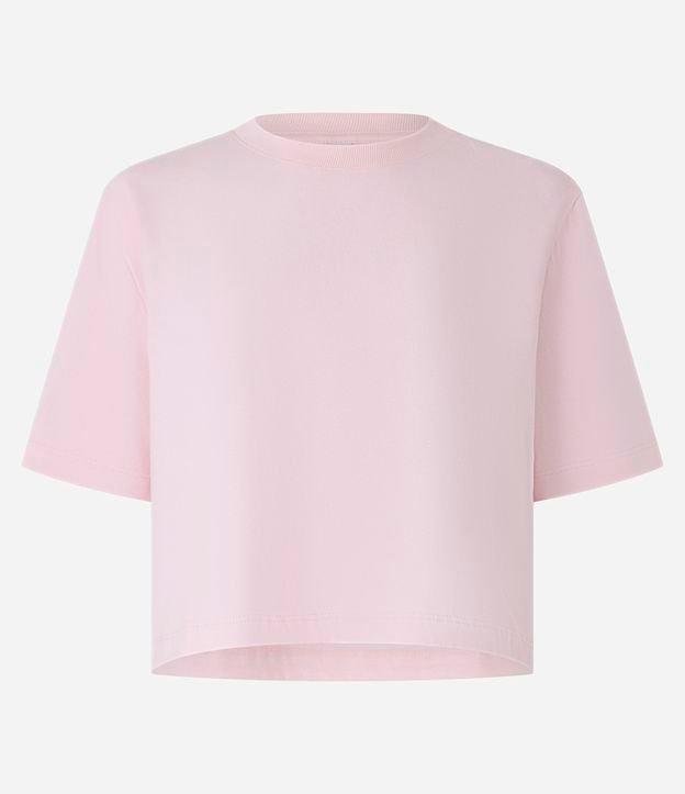 Blusa Cropped em Algodão com Manga Curta - 1