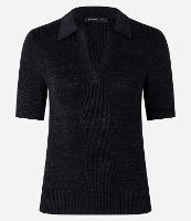 Blusa em Tricô com Gola Polo e Fio Metalizado - 1