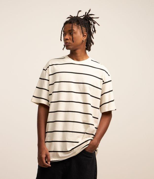 Camiseta Relaxed em Algodão com Listras Finas - 2