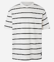 Camiseta Relaxed em Algodão com Listras Finas - 1