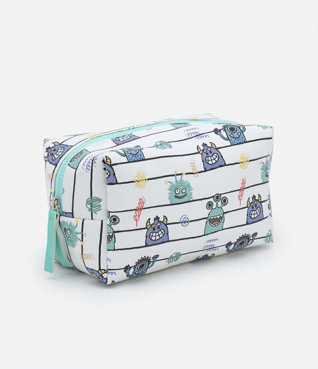 Necessaire Tijolão em PU Estampa de Monstrinhos - 1