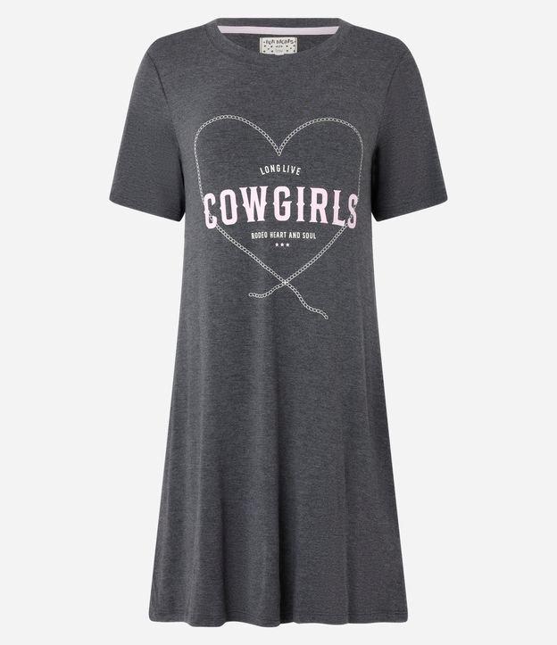 Camisola Curta em Viscose com Estampa de Coração Cowgirls - 1