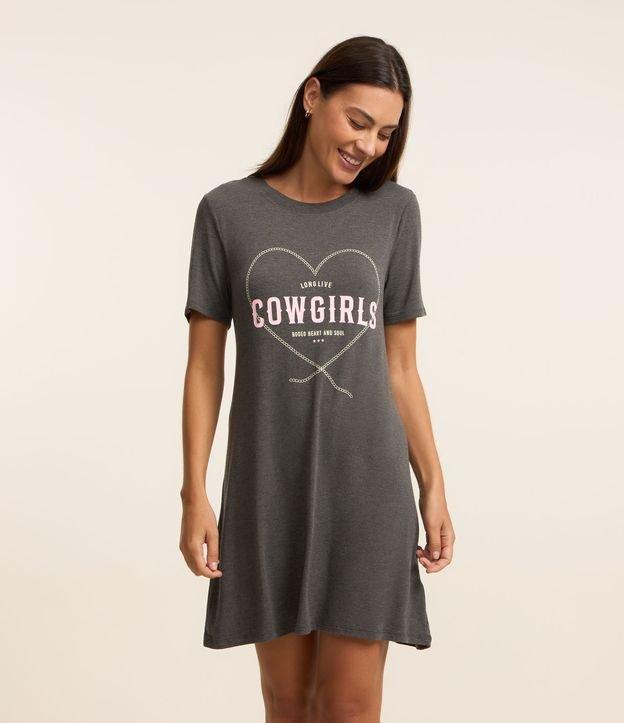 Camisola Curta em Viscose com Estampa de Coração Cowgirls - 2