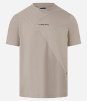 Camiseta em Algodão com Estampa Lettering Textura e Detalhe em Recortes - 1