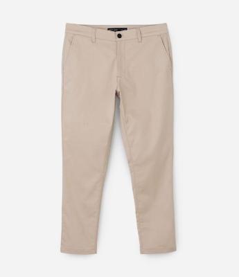 Calça Slim em Sarja Cós com Passantes e Bolso