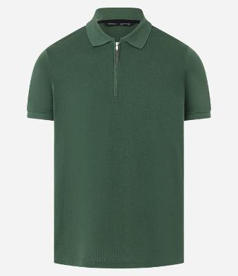 Camiseta Polo em Algodão Peruano com Zíper na Gola