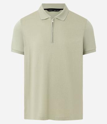 Camisa Polo em Algodão Peruano com Zíper na Gola