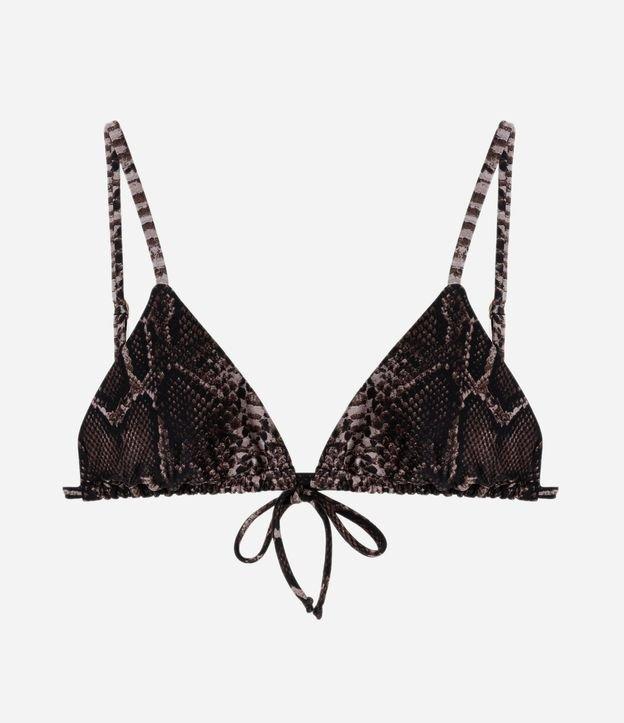 Biquíni Top Cortininha em Microfibra com Estampa de Cobra - 1