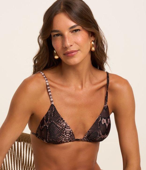 Biquíni Top Cortininha em Microfibra com Estampa de Cobra - 2