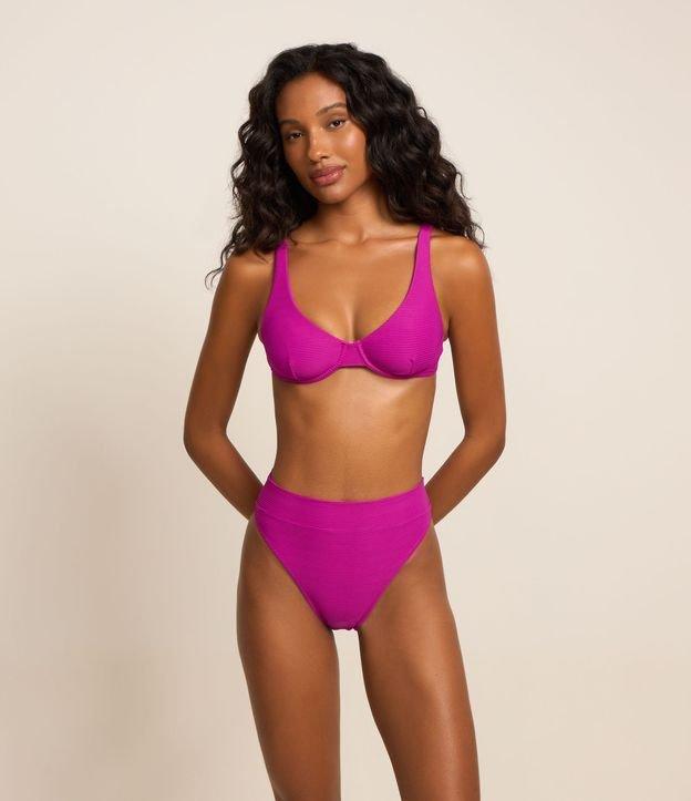 Biquíni hot Pants Asa Delta em Microfibra com Textura Canelada - 2