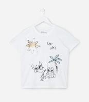 Blusa T-Shirt Infantil com Estampa Lilo & Stitch com Paetês - Tam 5 a 14 anos - 1
