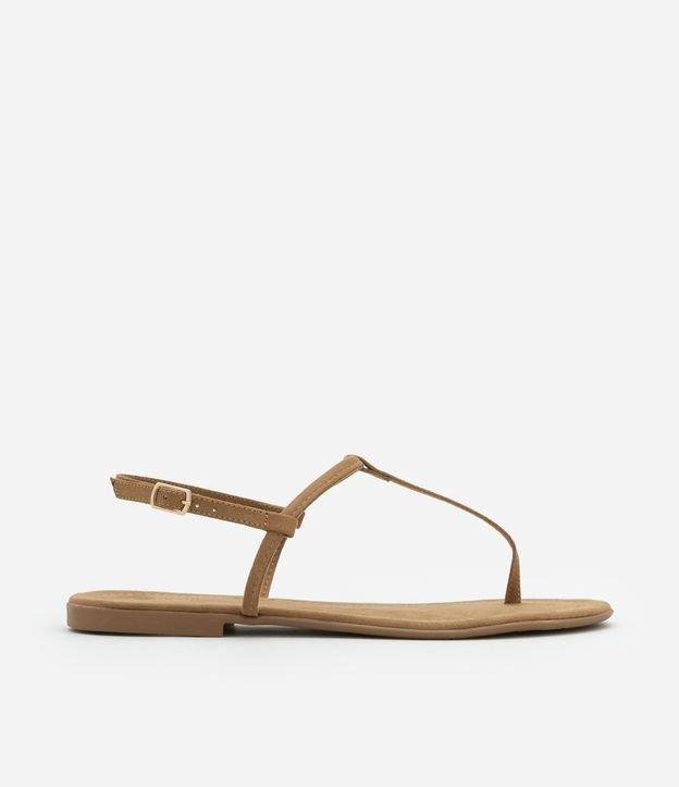 Sandália Rasteira Fio com Traseiro e Fivela em Camurça - 1