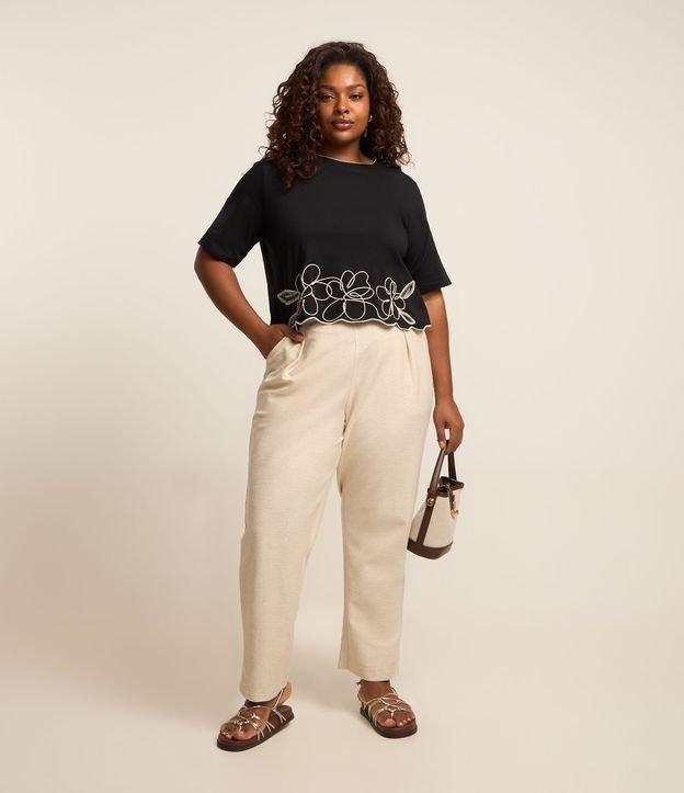 Calça Cenoura em Moletom com Pregas Curve & Plus Size - 1