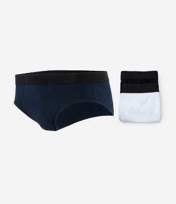 Kit 03 de Cuecas Slip com Cós sem Estampa