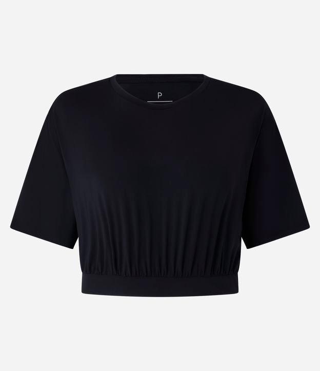 Blusa Cropped Esportiva em Microfibra com Elástico - 1