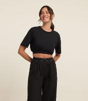 Blusa Cropped Esportiva em Microfibra com Elástico - 2