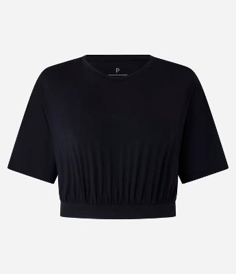 Blusa Cropped Esportiva em Microfibra com Elástico