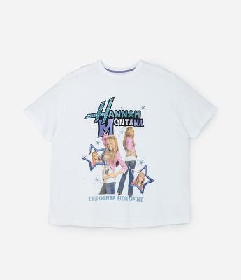Camiseta Alongada Estampada Hannah Montana Curve & Plus Size