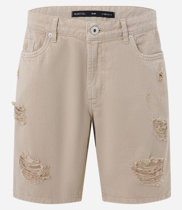Bermuda Slim Destroyed com Puídos e Bolso - 1