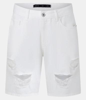 Bermuda Slim Destroyed com Puídos e Bolso