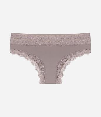 Calcinha Biquíni em Microfibra com Renda DelRio