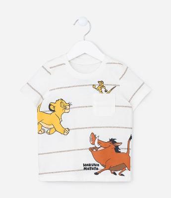 Camiseta Comfort Infantil com Estampa Rei Leão -Tam 1 a 5 Anos