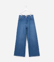 Calça Wide Leg Infantil em Jeans com Bolsinhos - Tam 5 a 14 Anos - 1