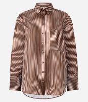 Camisa Oversized em Tricoline com Bolso e Listras Fio Tinto - 1