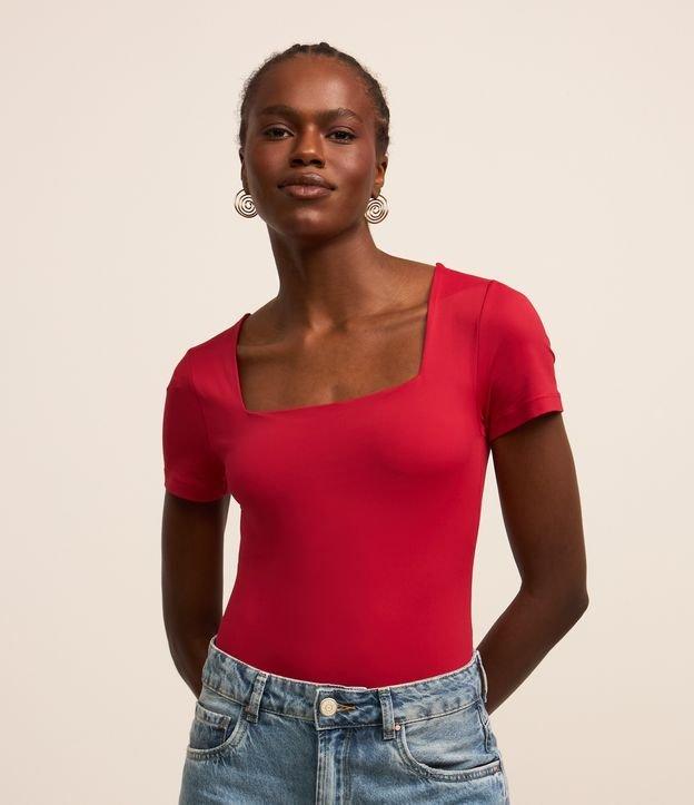 Body em Microfibra com Decote Quadrado - 1