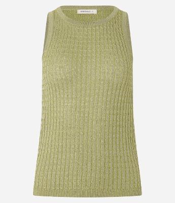 Blusa sem Manga em Tricô com Texturas