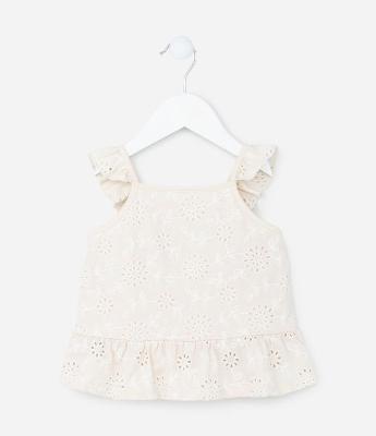 Blusa Infantil com Babadinhos e Textura - Tam 1 a 5 Anos