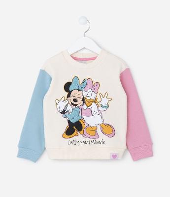 Blusão Infantil com Estampa Minnie e Margarida - Tam 1 a 6 Anos