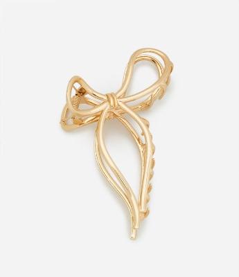 Piranha De Cabelo em Metal Média Formato de Laço