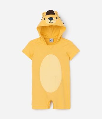 Macaquinho Infantil com Estampa Interativa Leão - Tam 0 a 18 meses