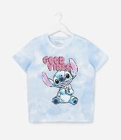 Camiseta Infantil com Estampa Tie Dye e Stitch - Tam 5 a 14 Anos - 1