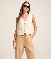 Calça Reta Cropped em Sarja com Cintura Alta - 2