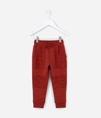 Calça Infantil com Recortes e Texturas - Tam 1 a 6 Anos