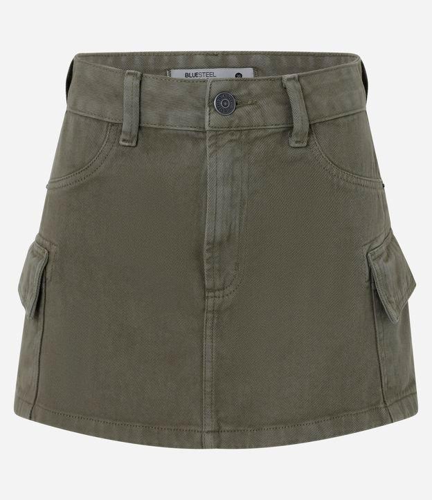 Saia Curta em Sarja com Bolsos Cargo - 2